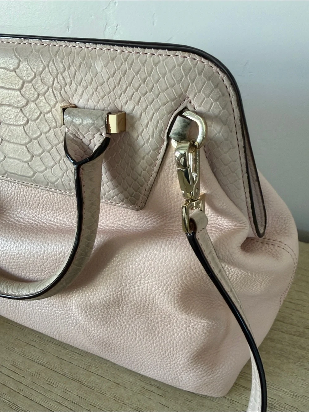 kate spade Blush Pink Textured Leather Top-Handle Satchel